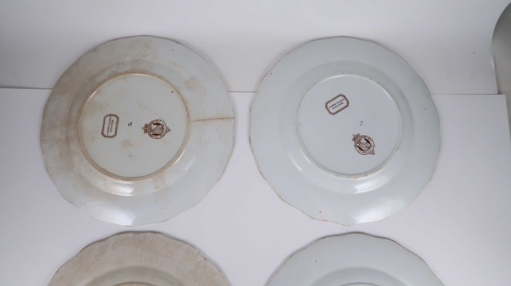 4 Pratos Brasonados "CR" Séc. XIX