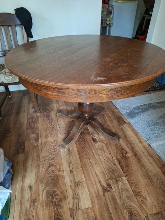 Meble holenderskie stol okrągły + 4 krzesła