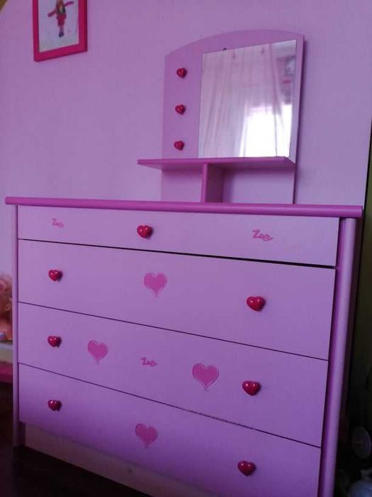 Quarto de Criança Completo Rosa & Madeira clara