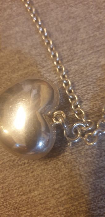 Fio de prata com pendente em  coração