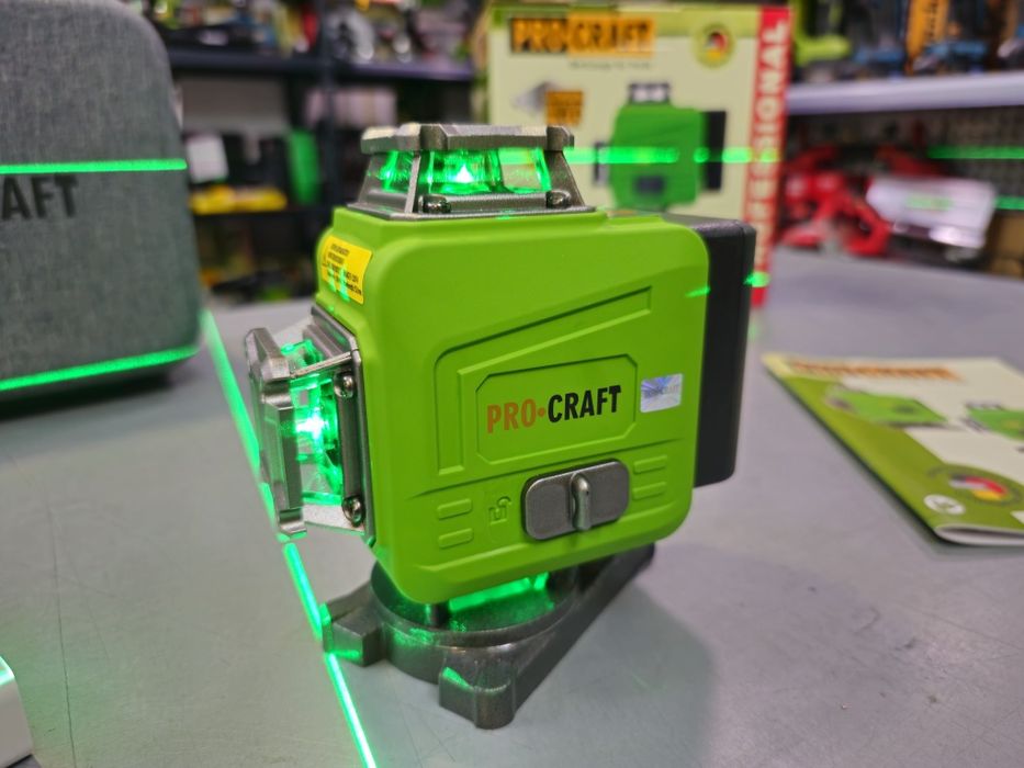 4D Лазерный уровень нивелир ProCraft LE-4GL Гарантия 36мес Акумулятор
