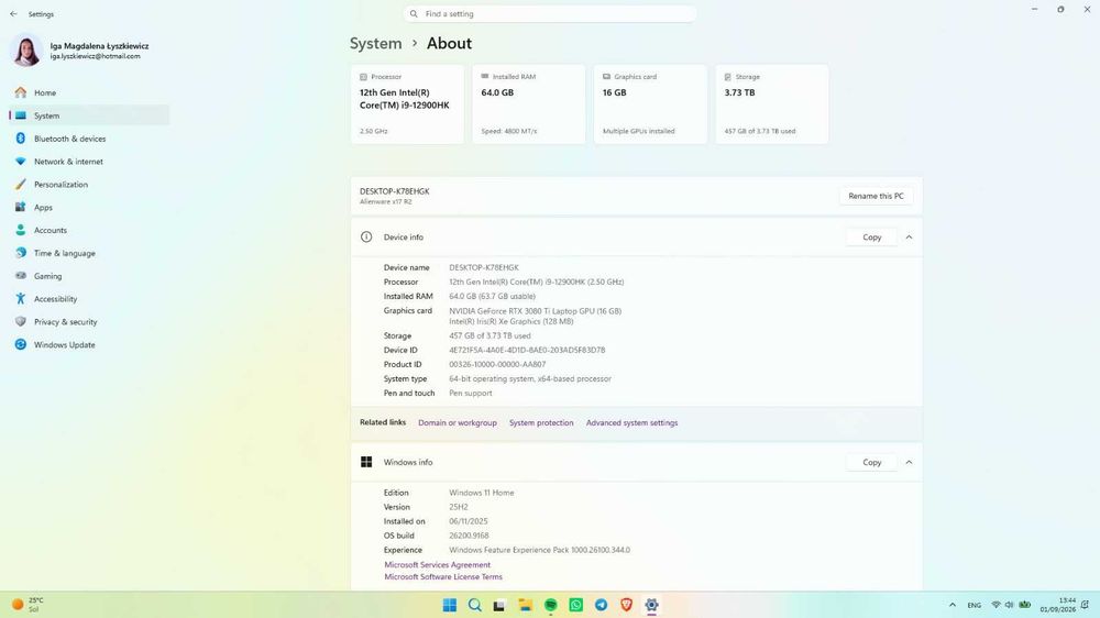 Alienware x17 R2 i9-12900HK RTX 3080 Ti 64GB