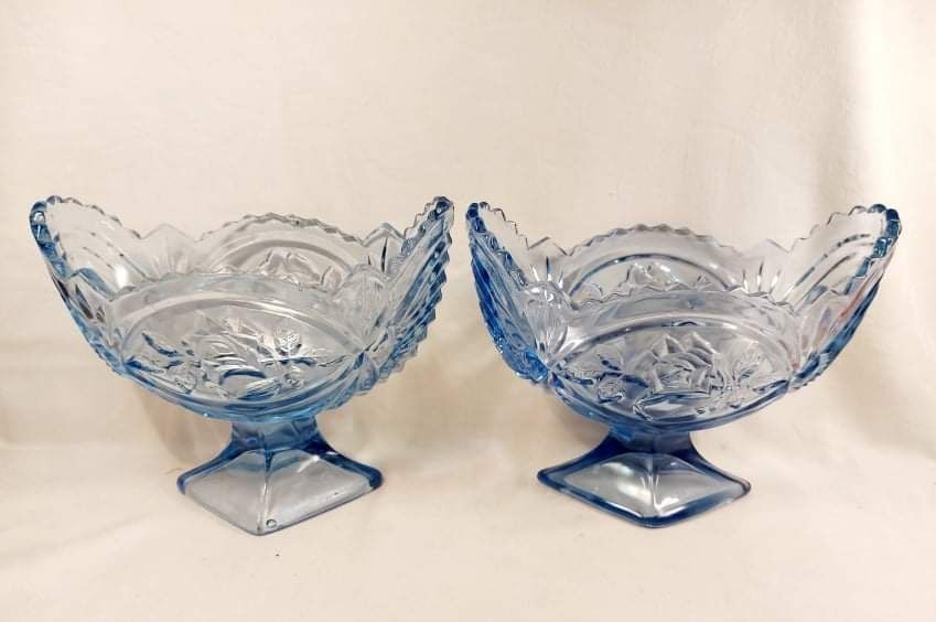 Żardiniera z różą, huta Ząbkowice.