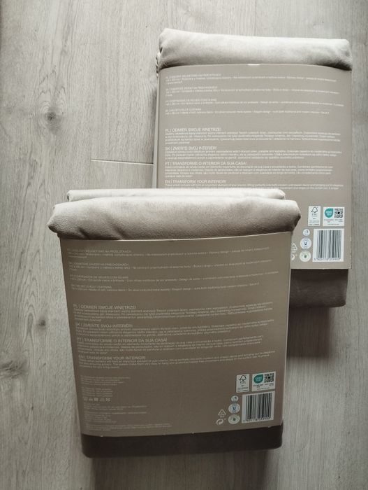 4 beżowe zasłony aksamitne welurowe Smukee 4x zasłona przelotki