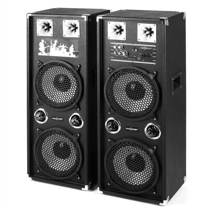 Par de colunas ativa de 2 subwoofers de 25cm (10") e 160W