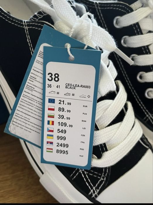 Sprandi nowe czarne buty sportowe z metka rozmiar 38