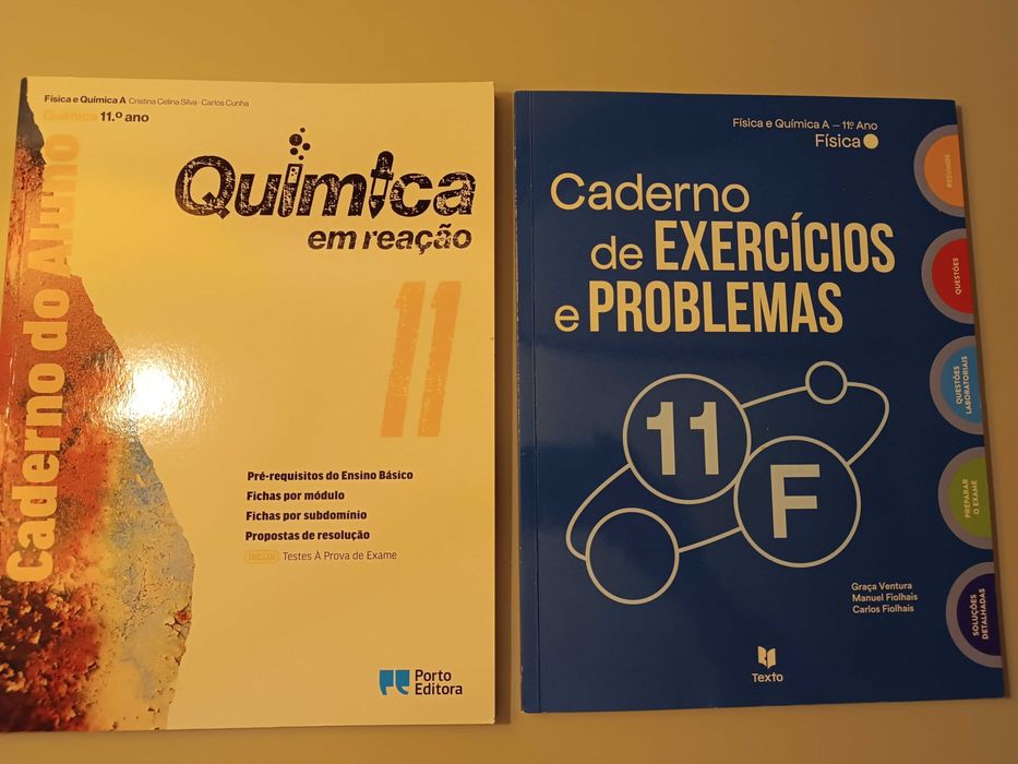 Cadernos de exercícios Física e Química