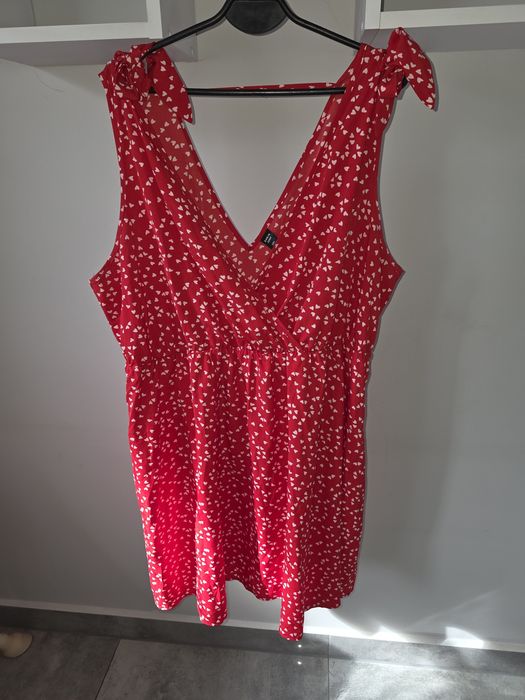 Dziewczęca sukienka zwiewna w serduszka Plus Size