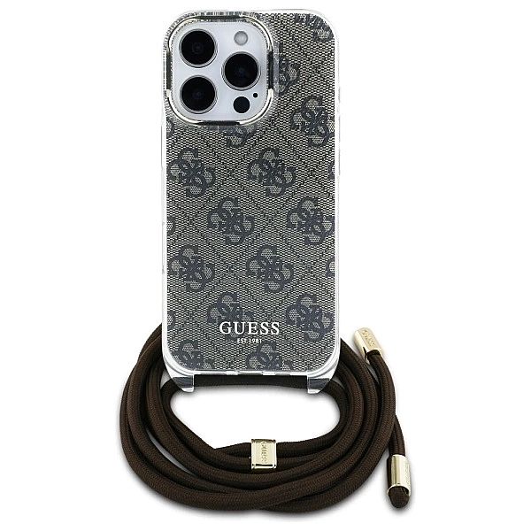 Guess GUHCP16LHC4SEW iPhone 16 Pro 6.3" brązowy/brown hardcase Crossbo