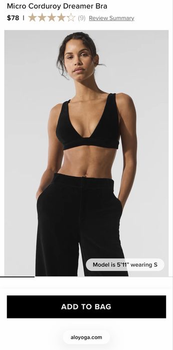 Топ Alo Micro Corduroy Dreamer Bra Оригінал