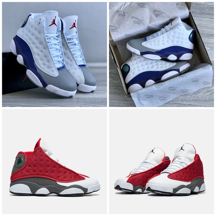 р36-45 Кросівки Air Jordan 13 Retro Black White Blue Red