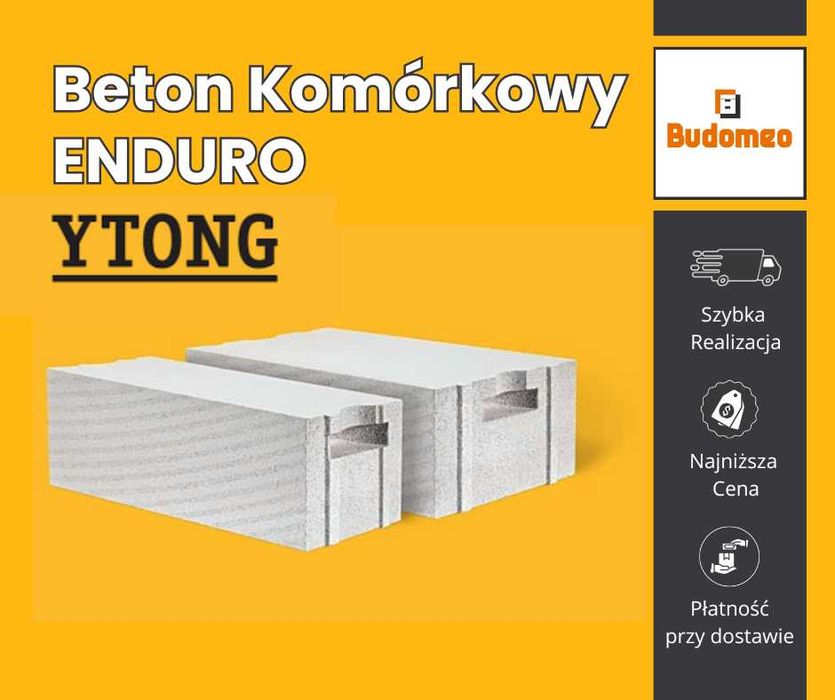 Pustak YTONG Xella 24x60 cm bloczek bellit beton komórkowy gazobeton EDNURO kl.600 DOSTAWA TIR/HDS TANIO KRAKÓW