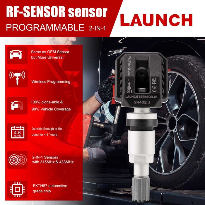 LAUNCH Válvulas TPMS Metal X431 TPMS RF-Sensor Máquinas Launch (NOVO)
