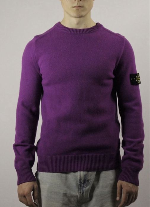Stone Island A/W 2021 Magenta Purple Wool Knit Jumpet
