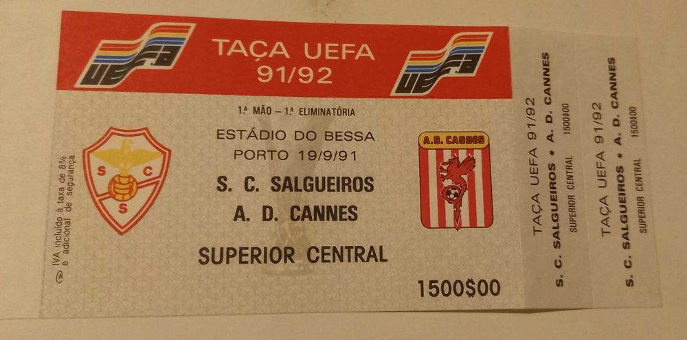 Bilhetes de Futebol do F.C.Porto /Benfica/Maritimo/Salgueiros