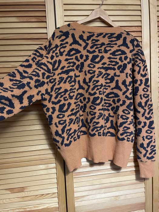 Nowy sweter oversize panterka brązowo-szary MyMo M/L