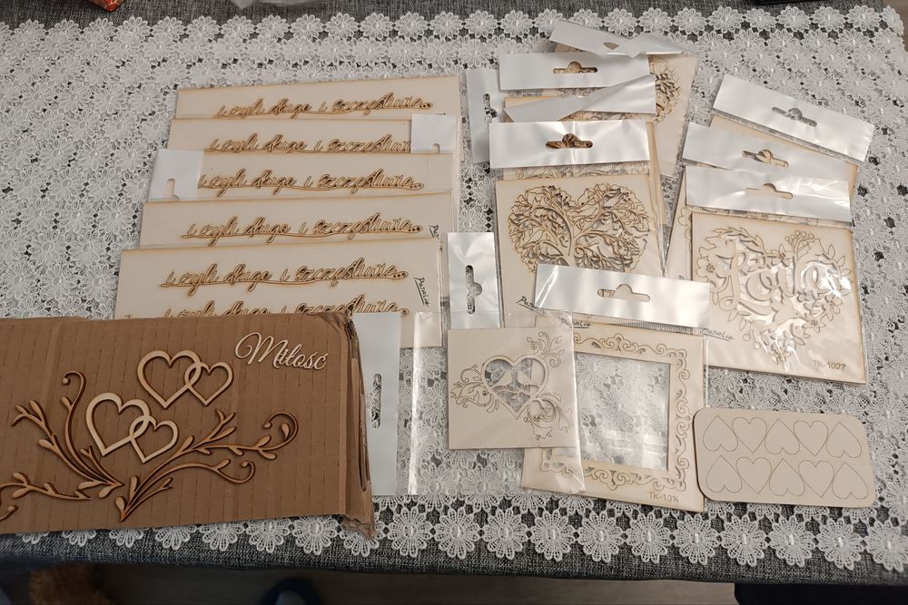 Tekturka scrapki dekor ślub miłość decoupage 24 szt.