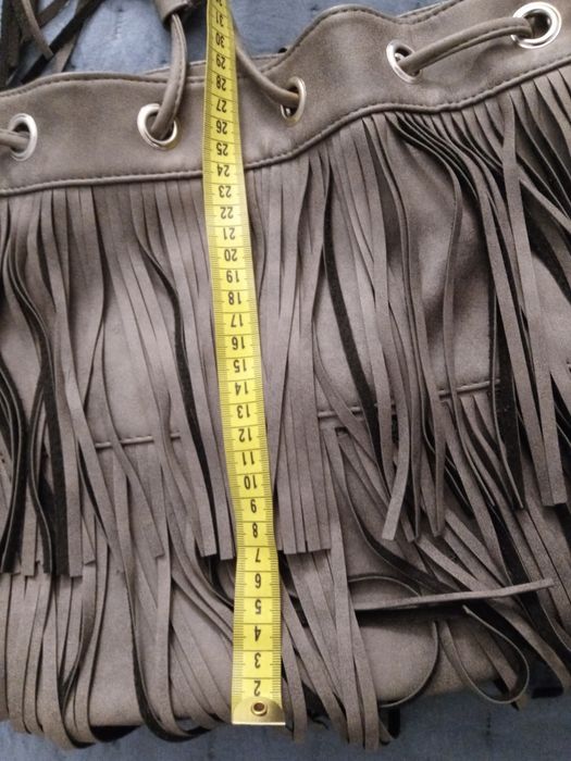 Torebka worek z frędzlami, boho