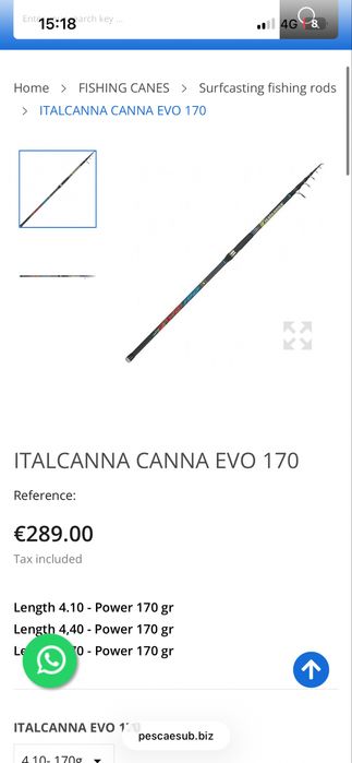 Cana pesca italcanna evo 170 telescopica