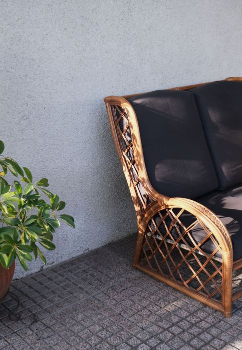 Conjunto de sofás em verga