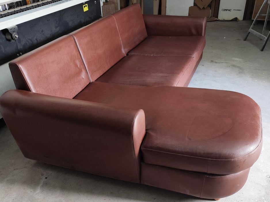 Sofá em pele Chaise Longue