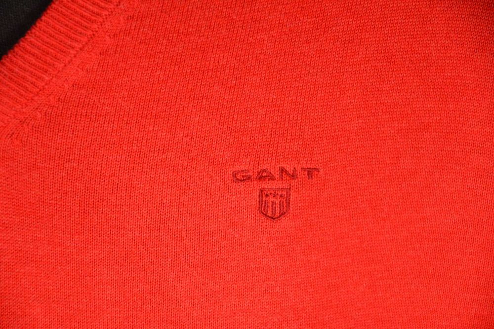 GANT Classic Cotton Sweter Męski XL Vneck Super Stan Rare Oryginalny
