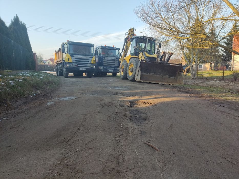 Roboty ziemne, uslugi koparko ladowarka,koparka,transport wywrotka