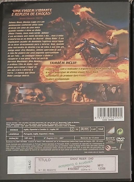 DVD Ghost Rider com Nicolas Cage