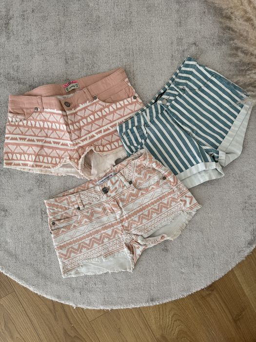 3 szt Spodenki damskie szorty Pull&bear fishbone 36