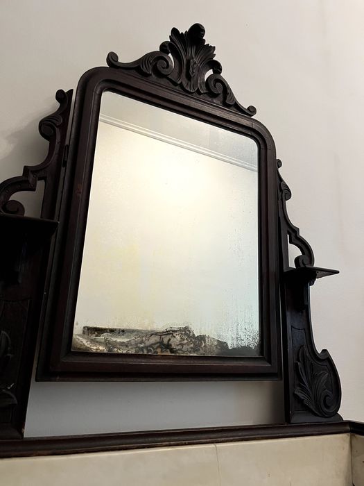 toucador base em mármore com espelho