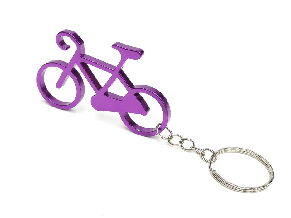 NOWY Brelok do kluczy otwieracz Rower dla rowerzysty pasjonata fiolet