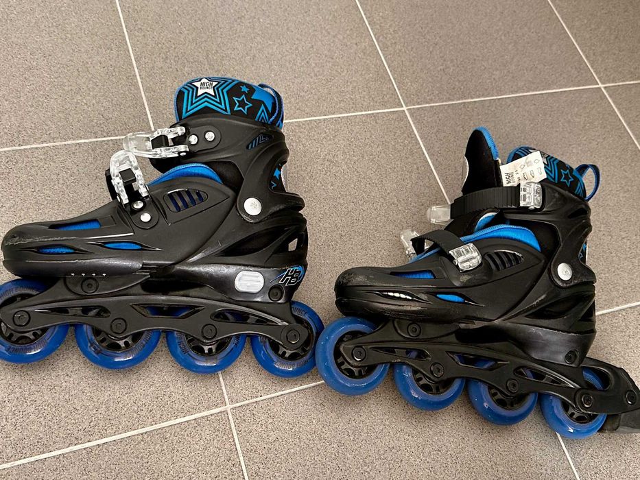 Patins em Linha + proteção + capacete