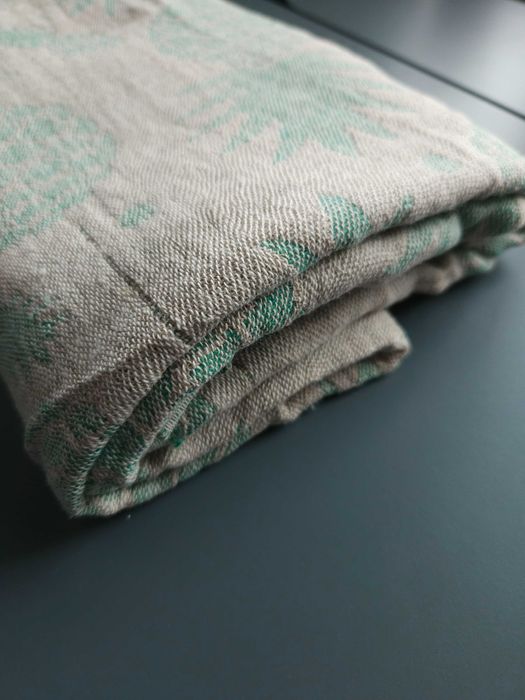 Wielofunkcyjny bawełniany ręcznik Pestemal 100x180 w ananasy zielony