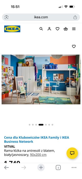 Łóżko piętrowe, antresola , Ikea