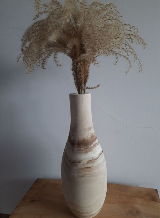 Wazon nowy boho drewniany duży