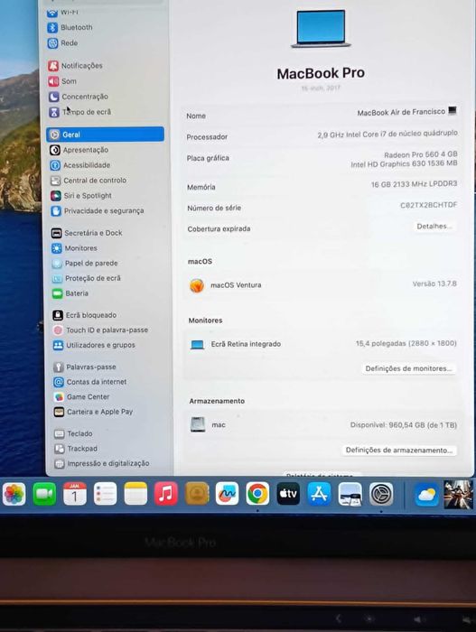 Macbook PRO 15 inch i7 2017/ TV Samsung Curve 49 Polegadas