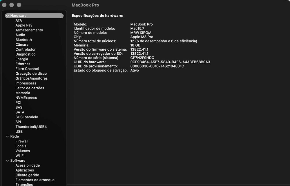 Macbook Pro 16' M3 Pro - 18gb RAM / 512gb SSD