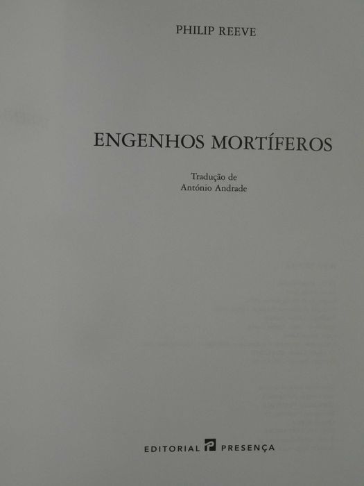Engenhos Mortíferos de Philip Reeve - 1ª Edição