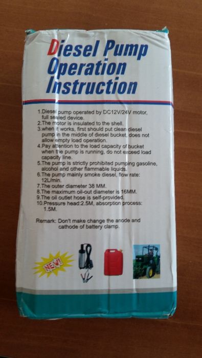 Bomba submersível 12V / 24V em Aço Inoxidável para óleo ,gasóleo, agua