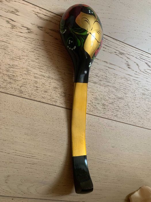 Раритетна ложка (черпак) нова, дерев'яна, розписна, декоративна.