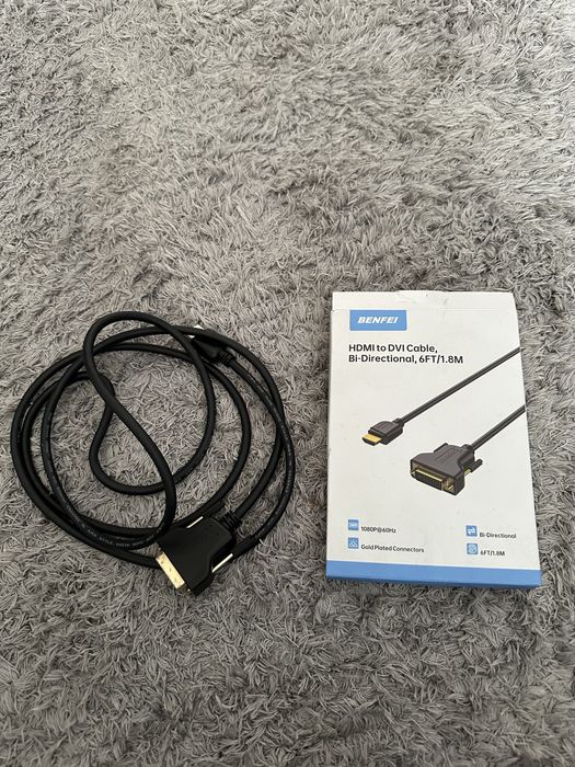 Kabel HDMI do DVI-D 1.8m BENFEI Dwukierunkowy Full HD Gold