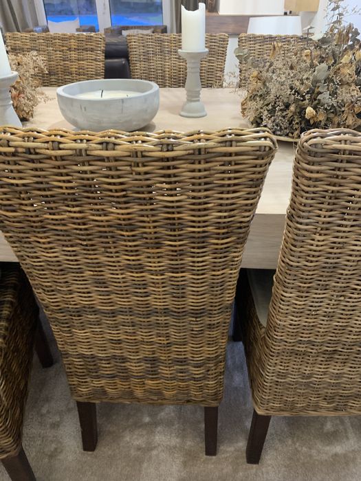 6 cadeiras de sala em verga