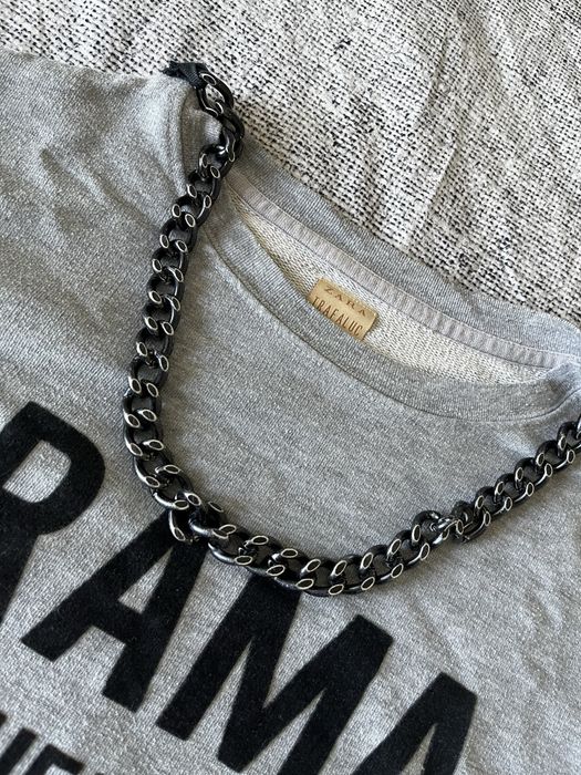Zara szara bluza DRAMA z lancuchem M/L