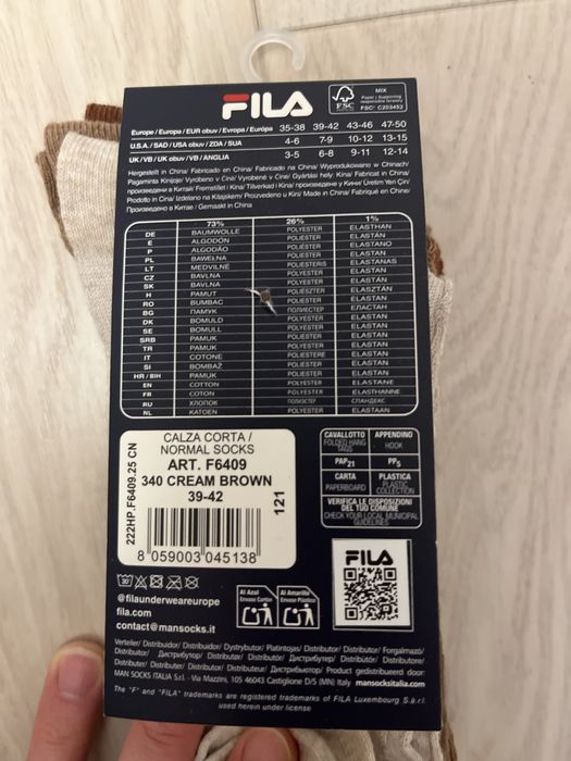Skareptki damskie Fila 39-45 3 pary