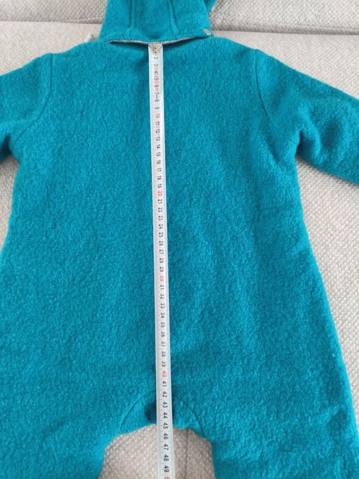 Simple wool kombinezon 74/80 turkus 100% wełna merino