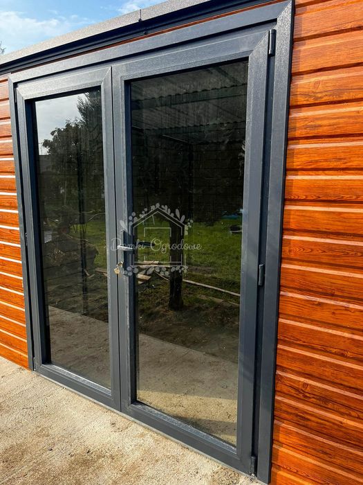 Schowek domek ogrodowy 4x3m drzwi szklane PCV  drewnopodobny  ID1135