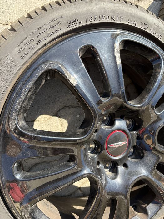 4 jantes 17’’ MINI JCW com pneus 185/50R17 Dunlop