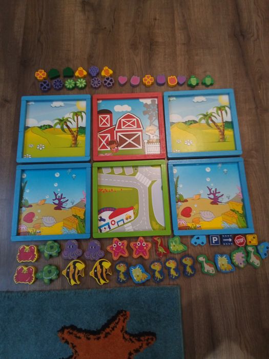 Drewniane klocki plus ramki