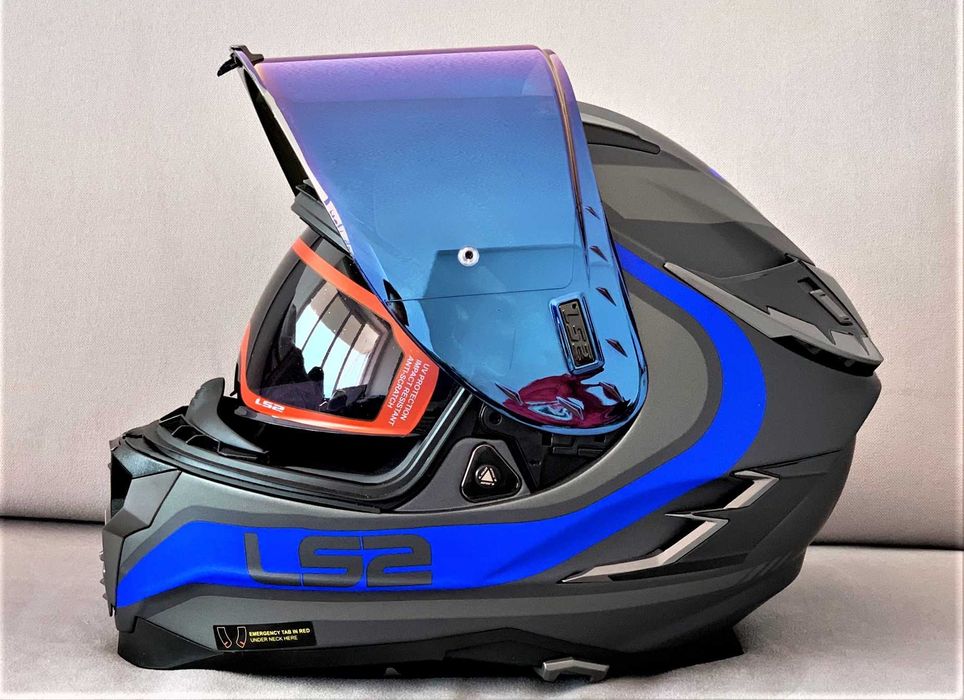 Capacete NOVO LS2 Challenger Titanio matt_blue (44% DESCONTO) Tam XS