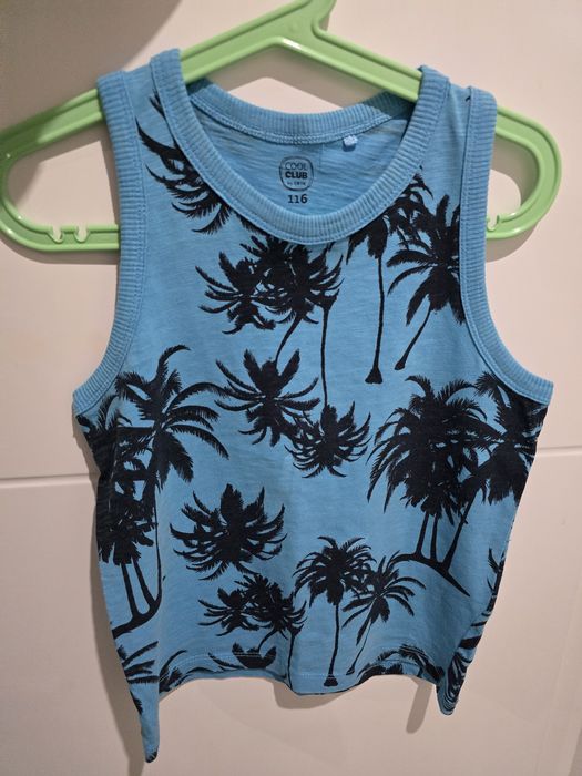Bluzka T-shirt bez rękawów ze Smyka Cool Club w PALMY  116 cm.